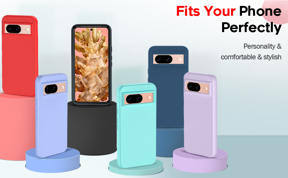 LeYi for Pixel 8 Case with 2 PCS Tempered Glass Screen Protector, Full