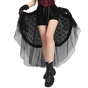 Amazon.com: PROCOS Tulle Lace Ruffles Overskirt Women's