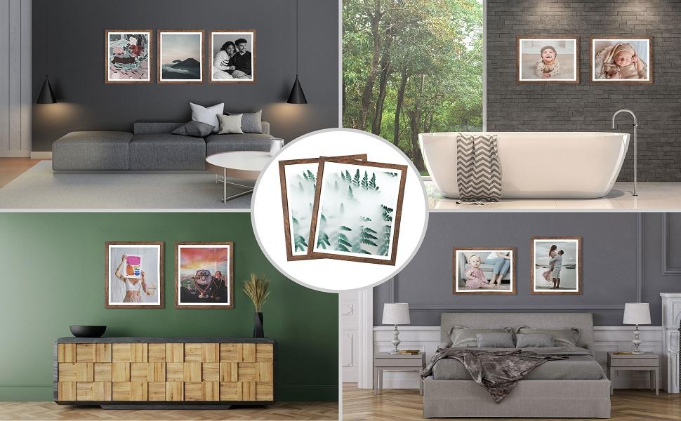 Capcillin 16x20 Picture Frame Wood Pattern Rustic Brown Poster Frame