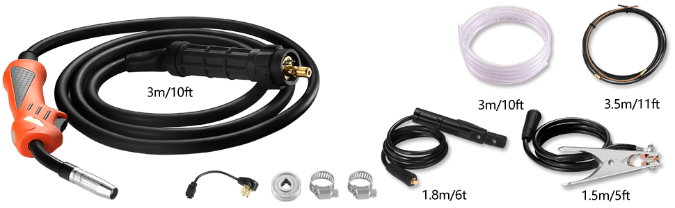 HZXVOGEN Aluminum MIG Welder 250A 6 in 1 Flux Core Gasless/Gas/Gas Mix ...