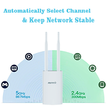 automatically select channels of 2.4G or 5.8G band wife