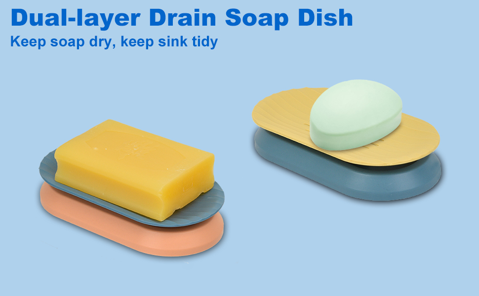 Soap Holder for Bathroom Soap Holder 2 PCS, Travel Soap