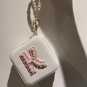 Imitation pearl initial keychain