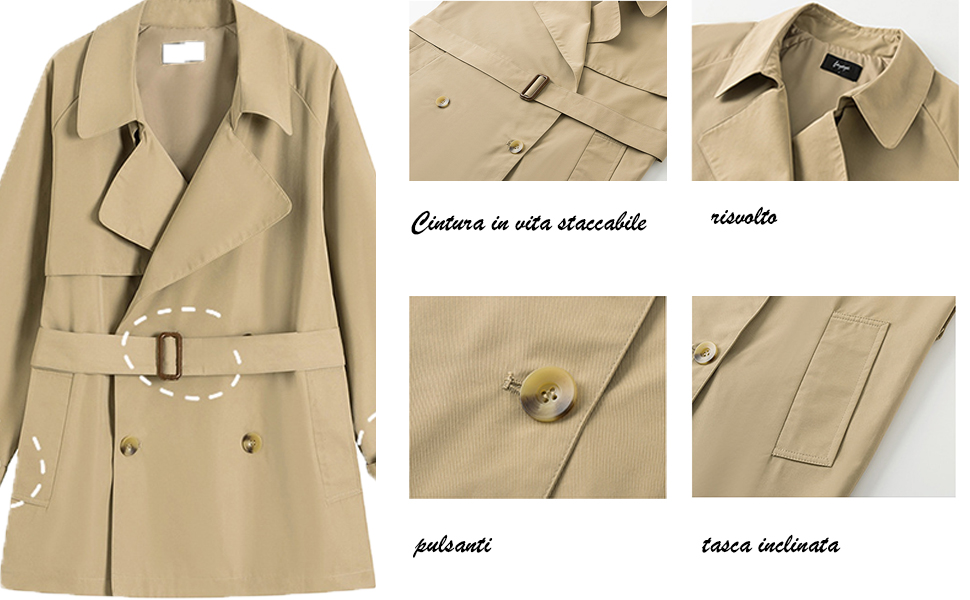 trench da donna tinta unita