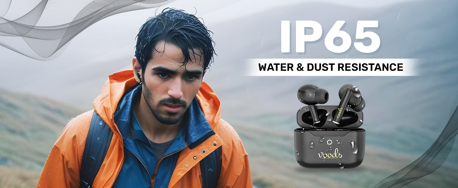 water resistance ear buds black earbuds