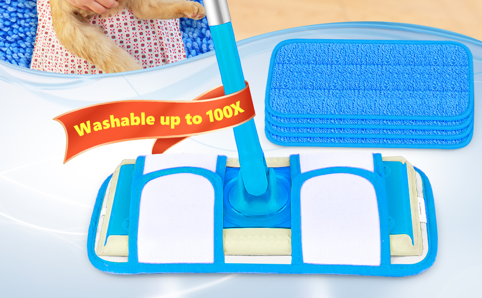 Reusable Mop Pads Compatible with Flash Speedmop, 4 PCS Microfiber Pads