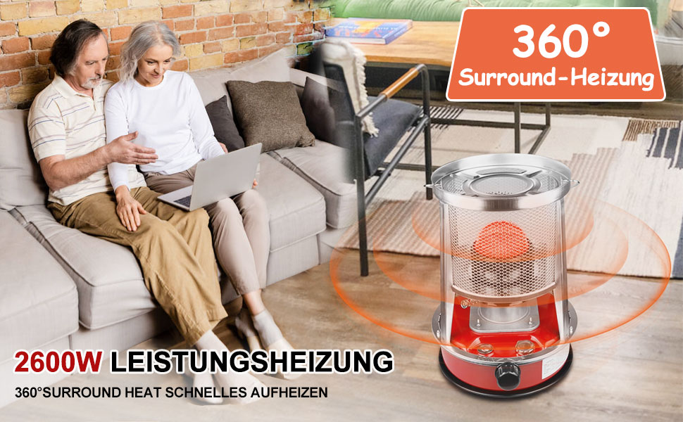 4.5 L kerosene heater, 2600W high power Kerosene Stove Heater，360