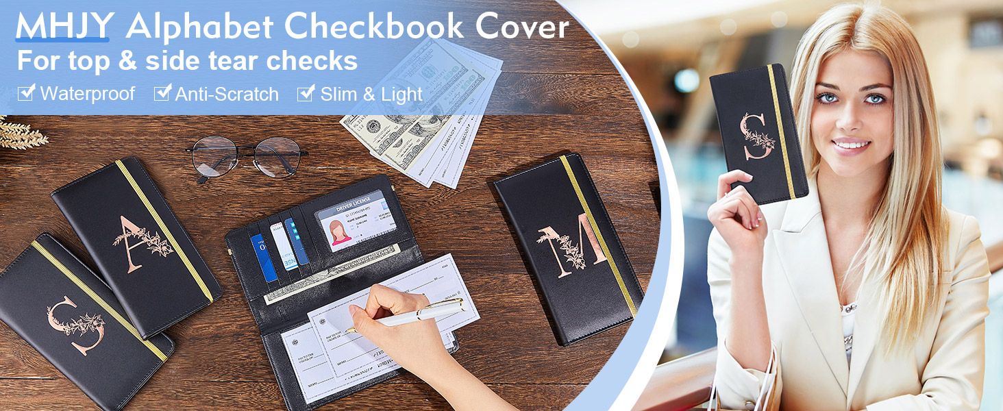 MHJY Checkbook Covers for Personal Checkbook, RFID Blocking