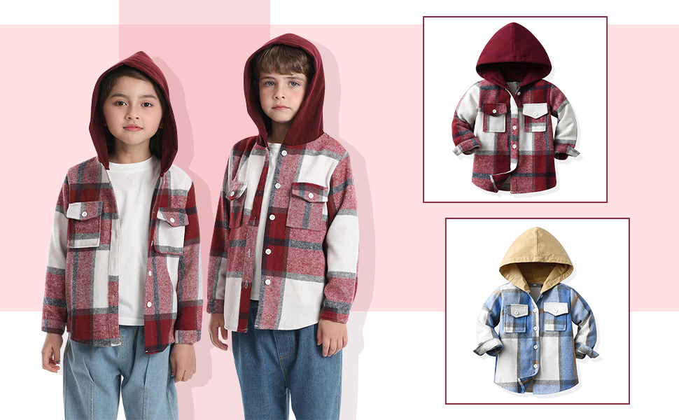 Little Boy Plaid Hoodie Jacket