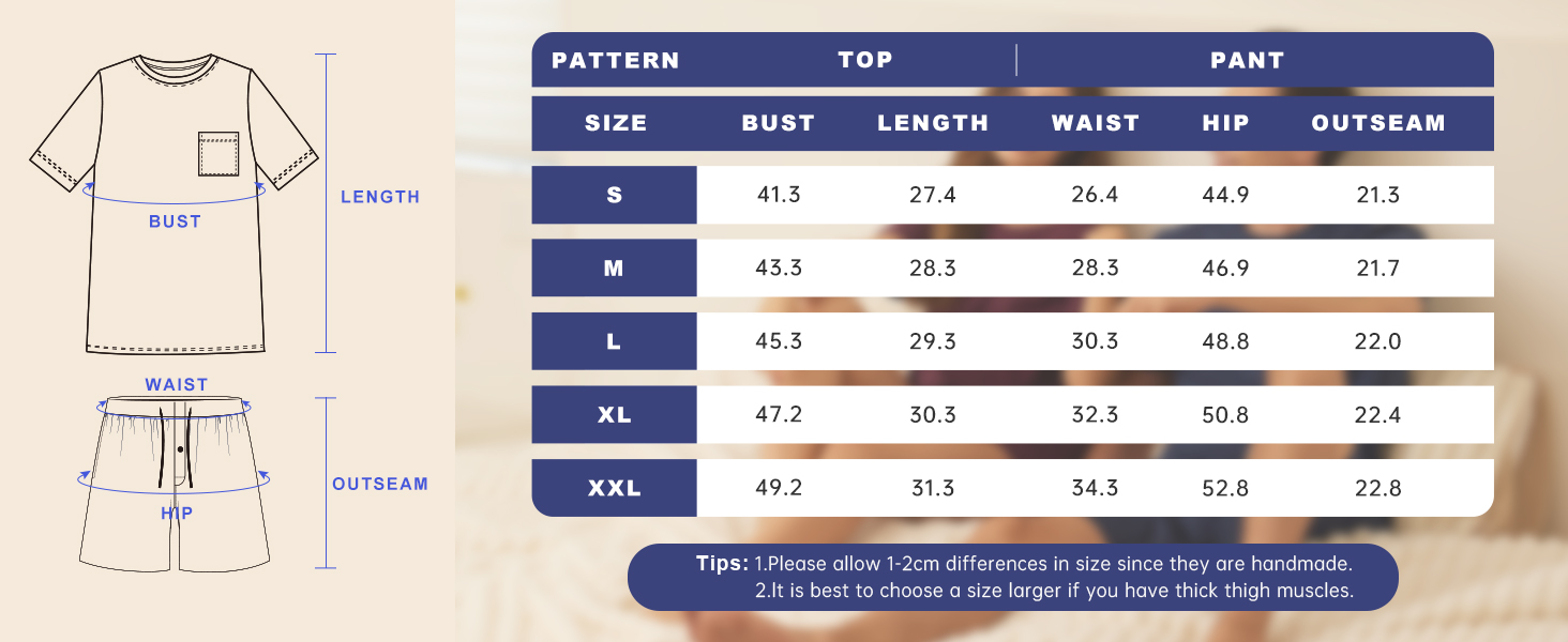 Men's Pajama Sets Lounge Sleep Sets Soft Sleepwear Men Short Sleeves and Shorts Pjs Set with Pocket