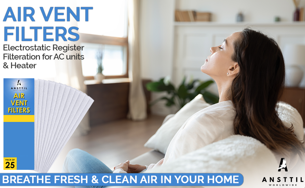 Air Vent Filters AC Heater Carbon 1 Pack Of 25pcs, 4" x