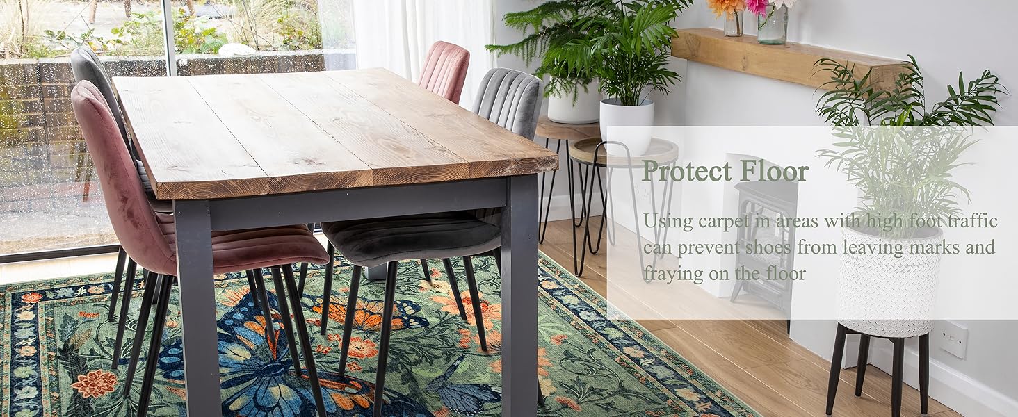 Morebes Butterfly Green Bathroom Runner Rugs 24 x 72 Non