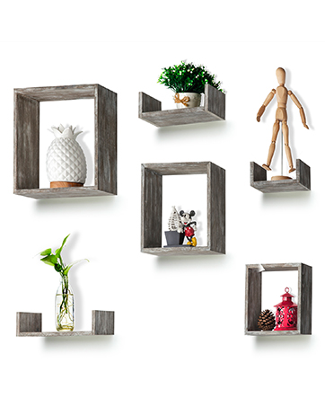 Wooden float shelves