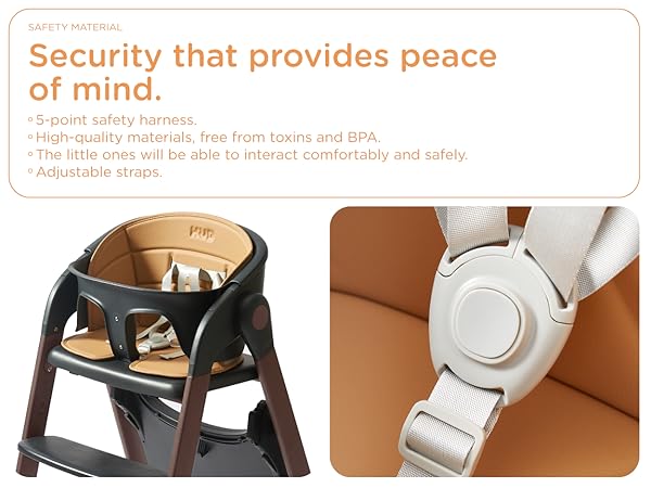 High chair for toddlers independent use 5 point harness