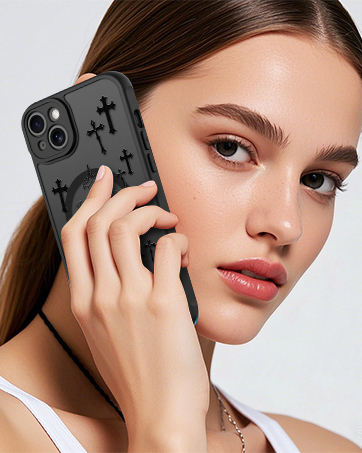 Cute Cool Christian Aesthetic Magnetic Phone Case for iPhone Case Cross for Women Girls Men Boys