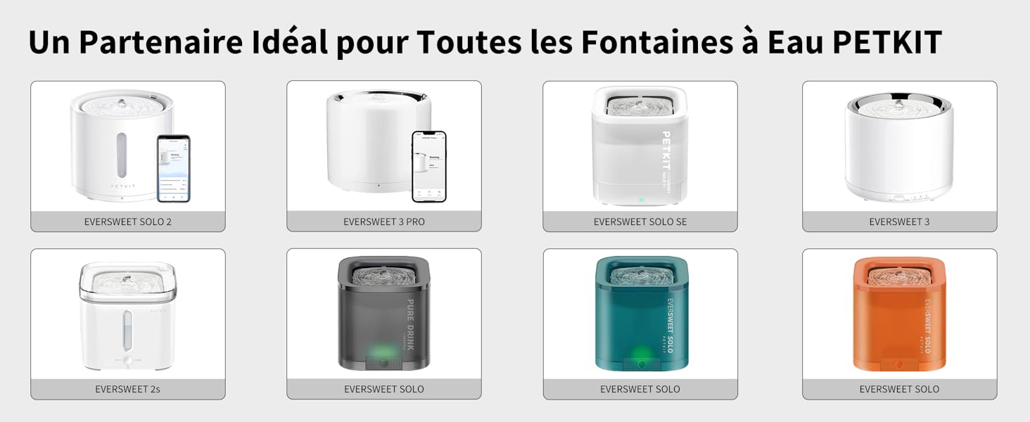 PETKIT Élément Filtrant Distributeur D’Eau Pour Chat Et Chien, 3.0 5 Pièces à Utiliser Sur Les Distributeurs D’Eau EVERSWEET 2.0 & 3.0 & CYBERTAIL 13 2
