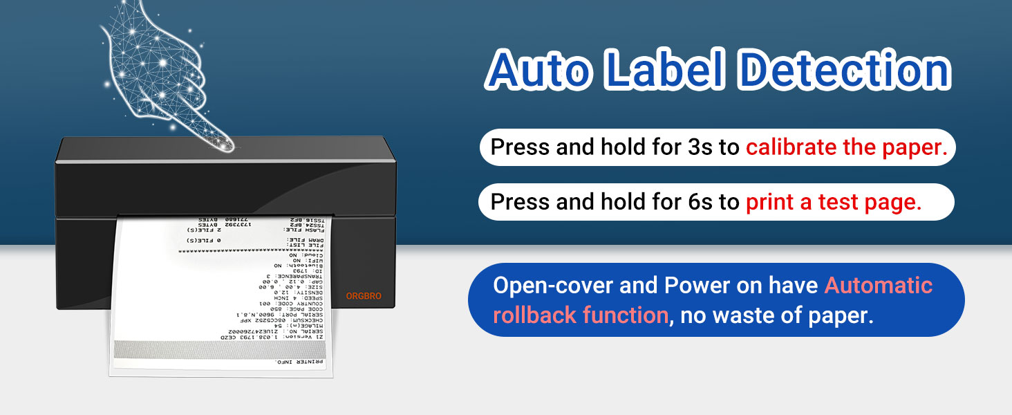 ORGBRO Thermal Shipping Label Printer, USB 4x6 Label