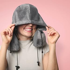 Neck Pillow, Hooded Neck Pillow, Orthopedic Pillow, Plush Neck Pillow, Plush, Travel Pillow