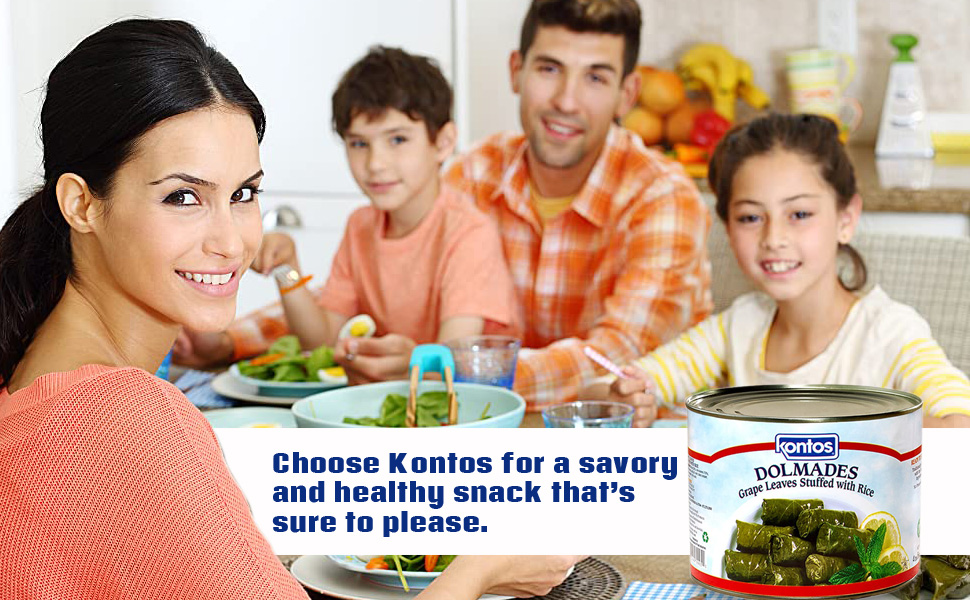 Kontos Dolmas Stuffed Grape Leaves with Rice • Bulk 4lbs•60
