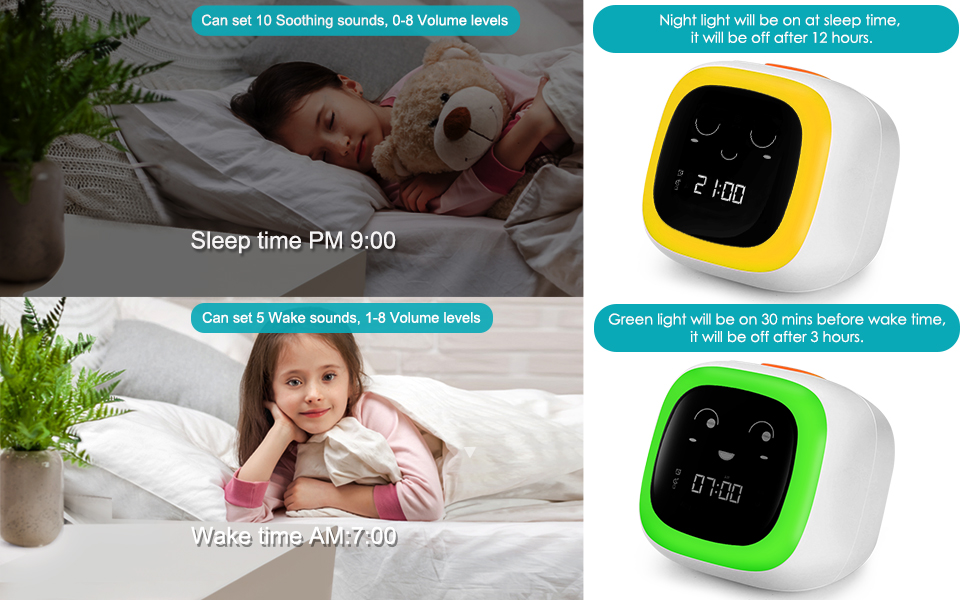 AnToKing Children's Sleep Trainer and OK to Wake Clock for Kids, Night Light and