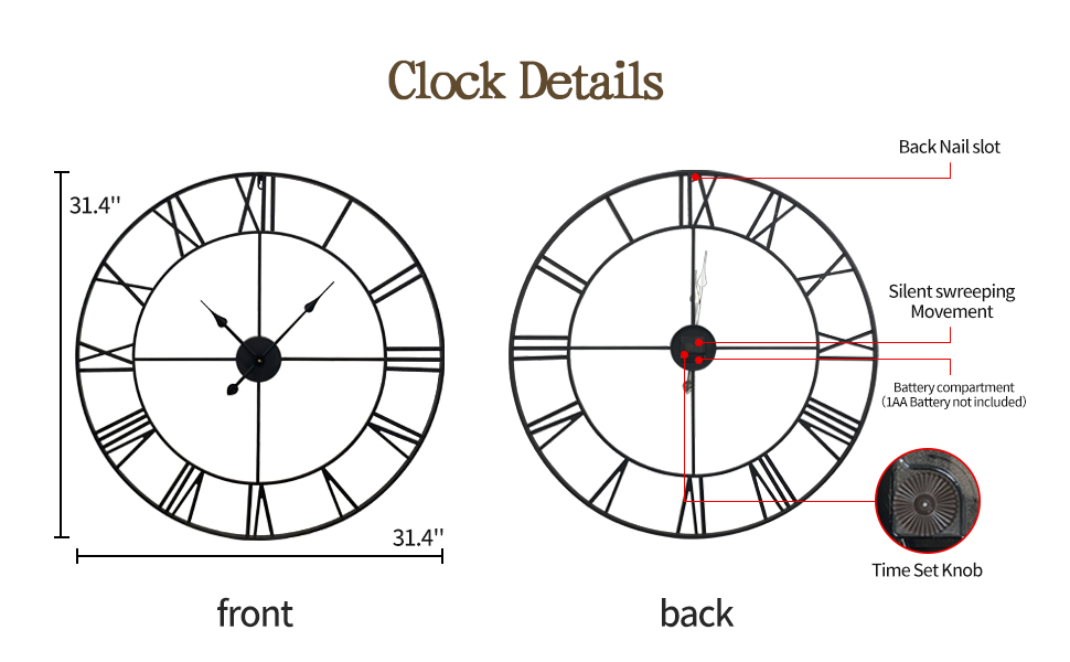 large wall clock for living room
