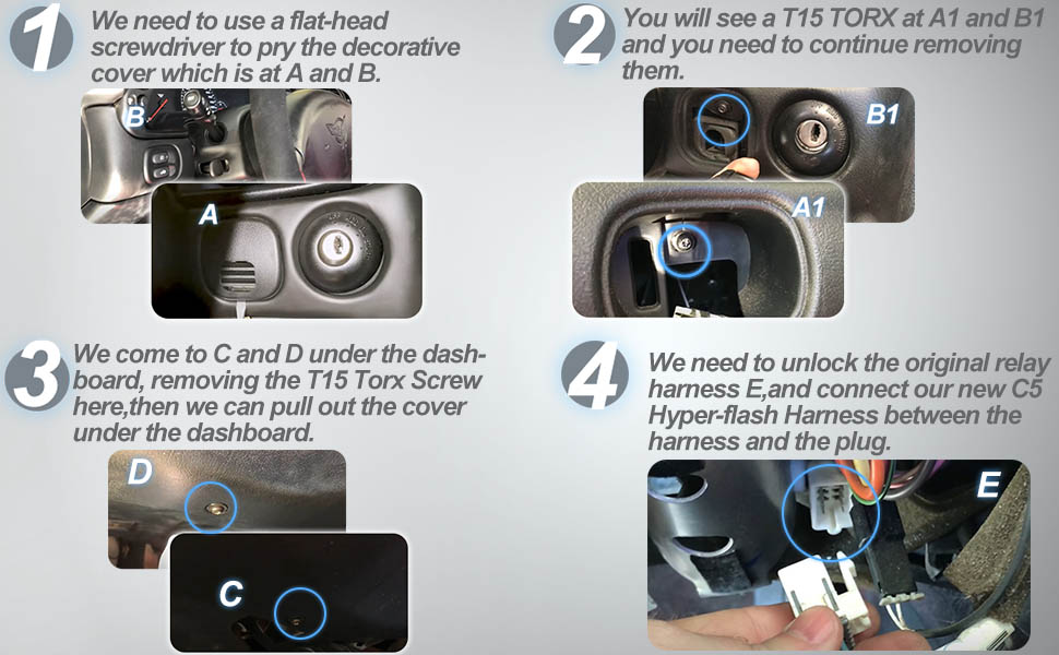 NJSBYL C5 Z06 Amber LED Daytime Running Light Kits for