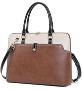 CLUCI Leather Briefcase for Women 15.6 Inch Laptop Business Vintage Slim Ladies Shoulder Bag