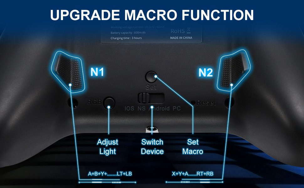 Switch Controllers,Wireless Pro Switch Controller for Nintendo Switch/Lite/OLED/ iOS/PC/Android
