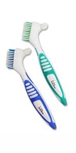 Two Rubber Grip Handle Denture Brushes
