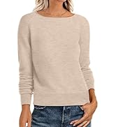 ANRABESS Womens Long Sleeve Boat Neck Casual Soft Lightweight Basic Pullover Sweater Top 2025 Fal...