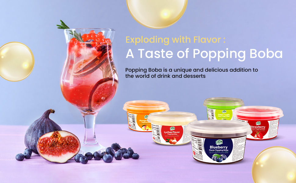 315PM POPPING BOBA Fruit Juice Pearls for Bubble Tea (450G) blueberry