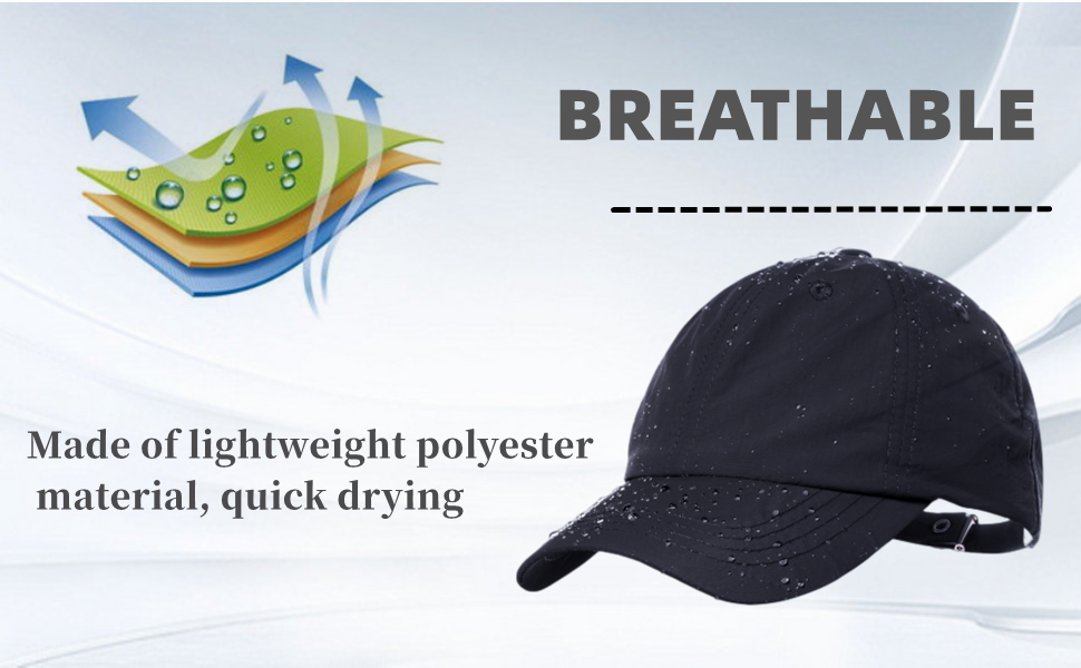 Men Waterproof Baseball Cap Windproof Golf Cap Adjustable Tennis