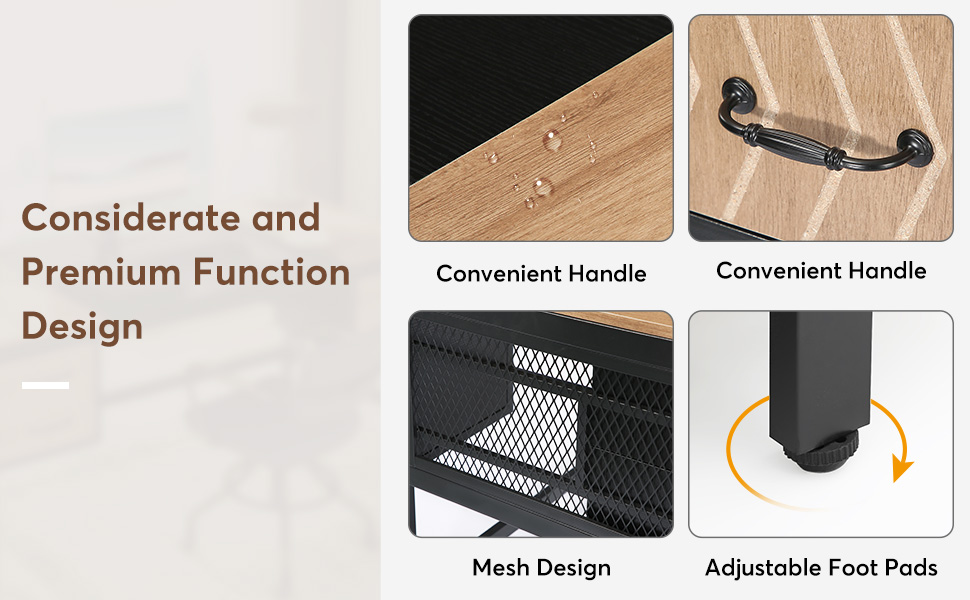 LITTLE TREE 63" Computer Desk with 4 Storage Drawers, Wood