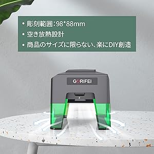 Amazon | GORIFEI レーザー刻印機 黒いレーザー彫刻機 1600mw