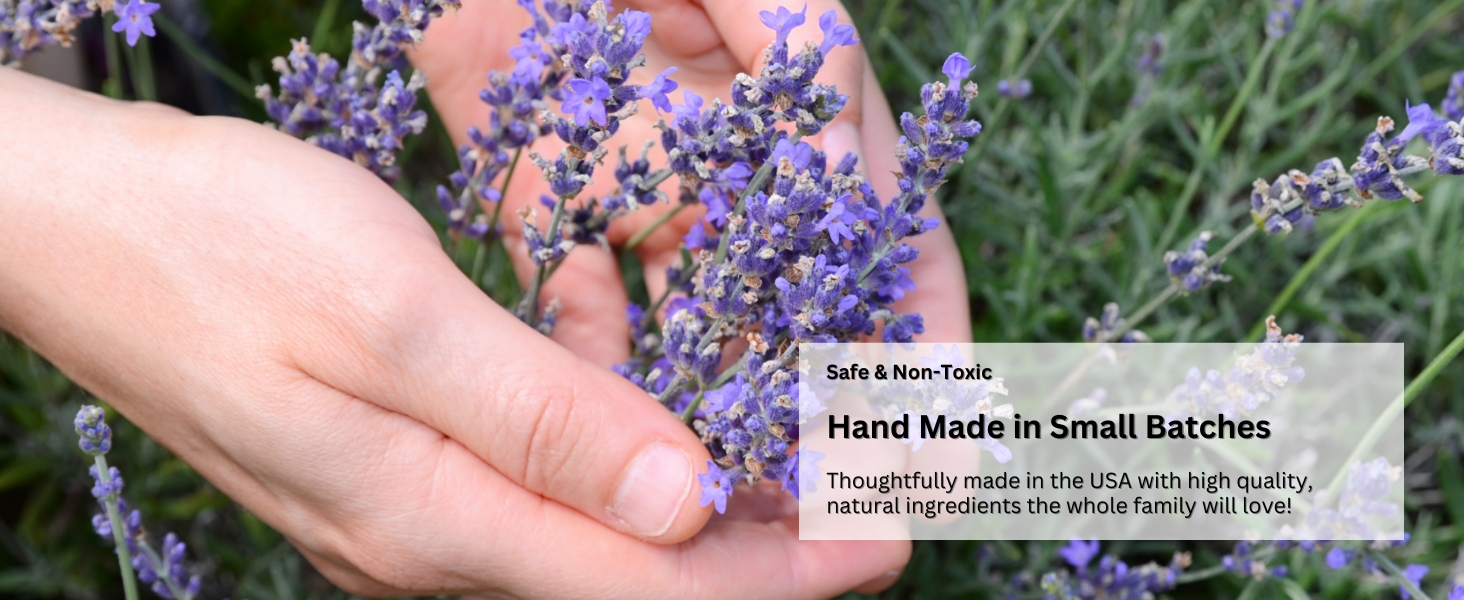Lavender aromatherapy mists are hand made in small batches to be safe & non toxic.