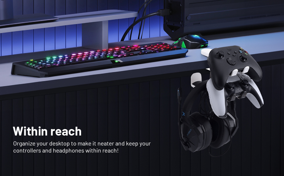 PC Gaming Headset and Controller Stand