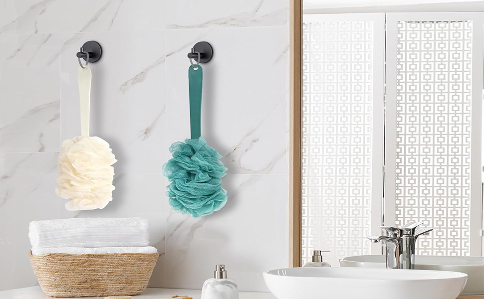 Galguz Towel Hooks, 4 Pack Heavy Duty Command Hooks, Adhesive Hook for Bathroom Wall Mounted