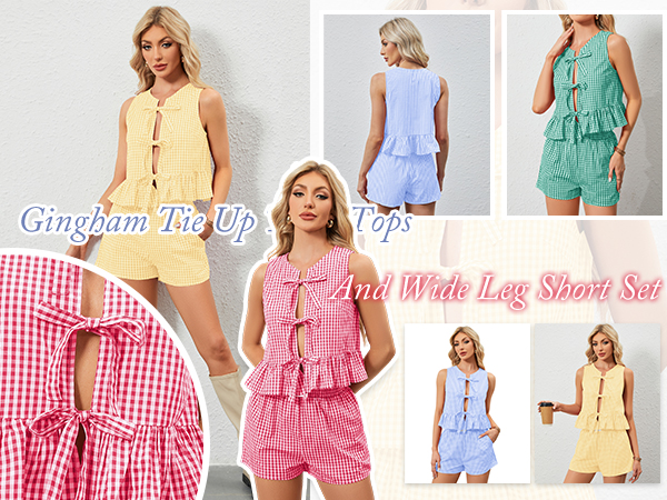 トップス andmary Rimma check set tops Rimma check set tops