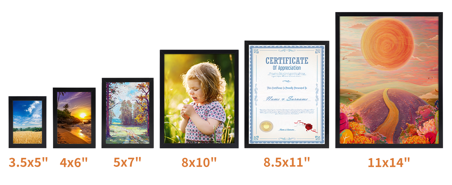 Hoikwo 18 Packs 5x7 Black Frames, Multi Picture Frames Set