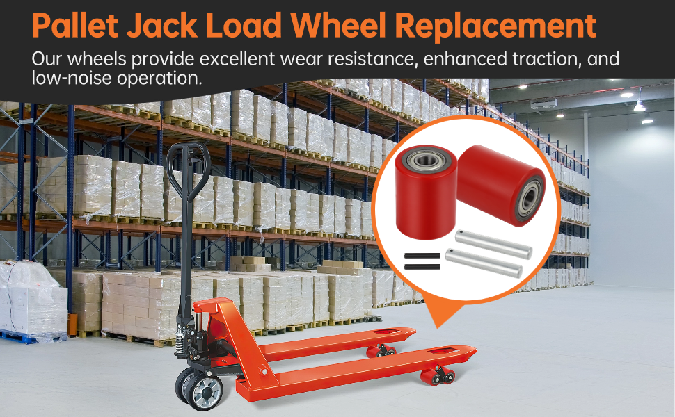 Homaisson 1 Pair Pallet Jack Load Wheels, Manual Pallet Jack Truck Wheels 3” x 3.75