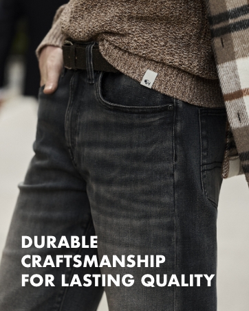 mens denim jeans flannel plaid shirt button down knit sweater