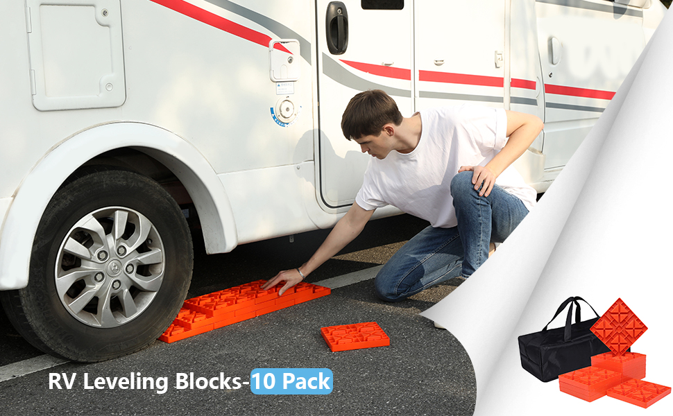 Homeon Wheels Camper Leveling Blocks, Ideal for Leveling Single and