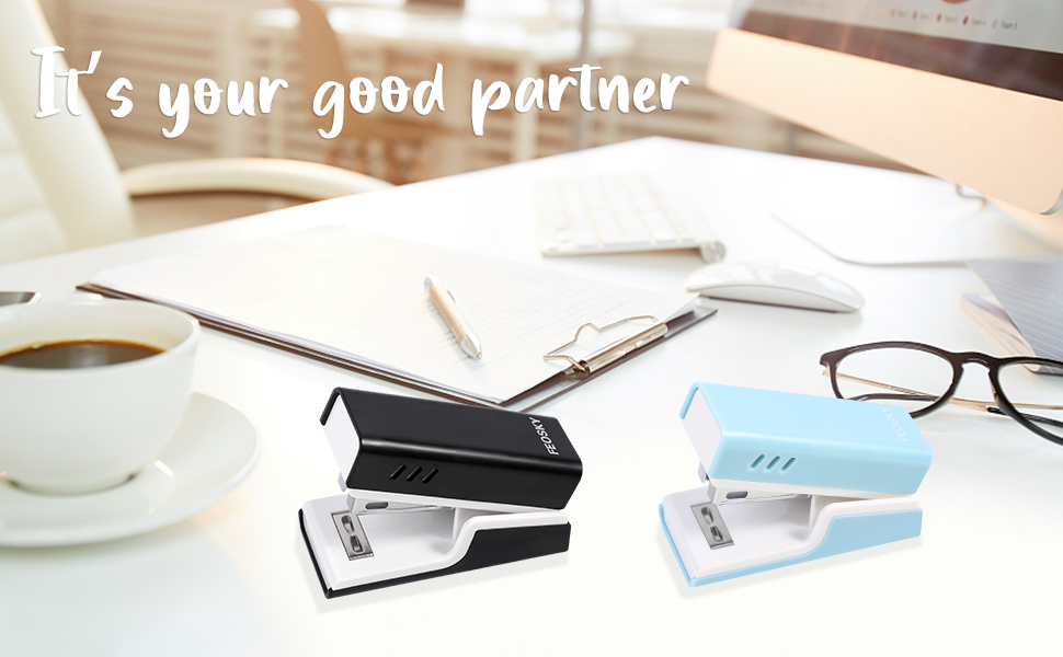 Feosky Mini Stapler,one Touch Stapling,Easy to Load