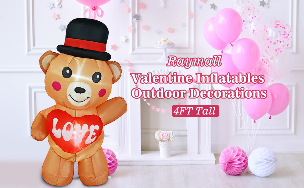 Raymall 4FT Valentine Inflatables Outdoor Decorations