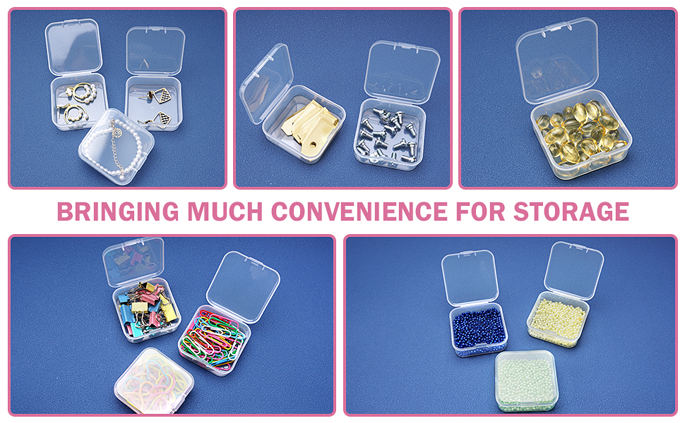 Cosywell 15 Pieces Small Bead Organizer Plastic Bead Storage Containers Clear Craft