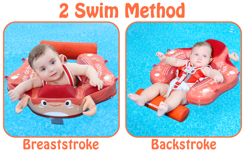 Mambobaby Float Add Tail Newest Baby Swim Float with Canopy Solid Pool