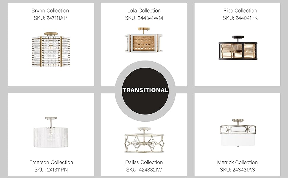 transitional flush mount, capital lighting