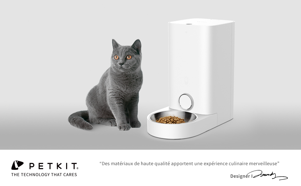 PETKIT Distributeur Automatique De Nourriture Avec Bol En Acier Inoxydable, Contrôle Par APP, Affichage LED Pour Faible Quantité De Nourriture, Distributeur De Nourriture Pour Chat(Chien) – 2.8L 11 Distributeur Automatique de Nourriture