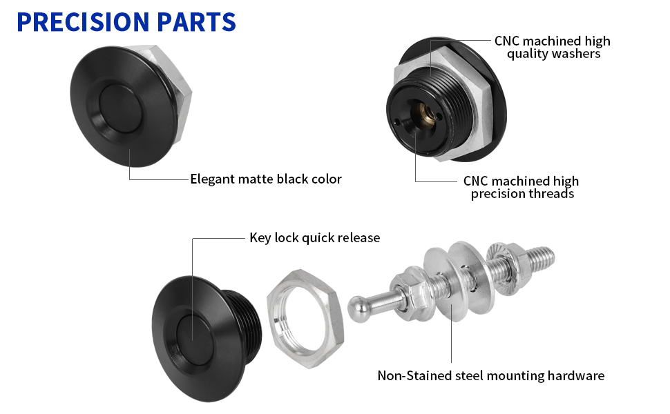 Motoparty Quick Release Bumper Kit Bumper Quick Release Clips 1.25 Inch Quicklatch