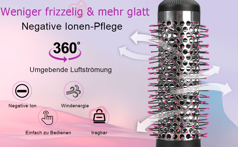 warmluftbürste,rundbürstenföhn,rotierende warmluftbürste,föhnbürste,warmluftbürste lange haare